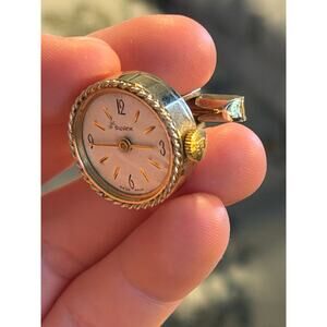 Swank Cufflink (Single) with Watchface, Vintage, Gold-tone